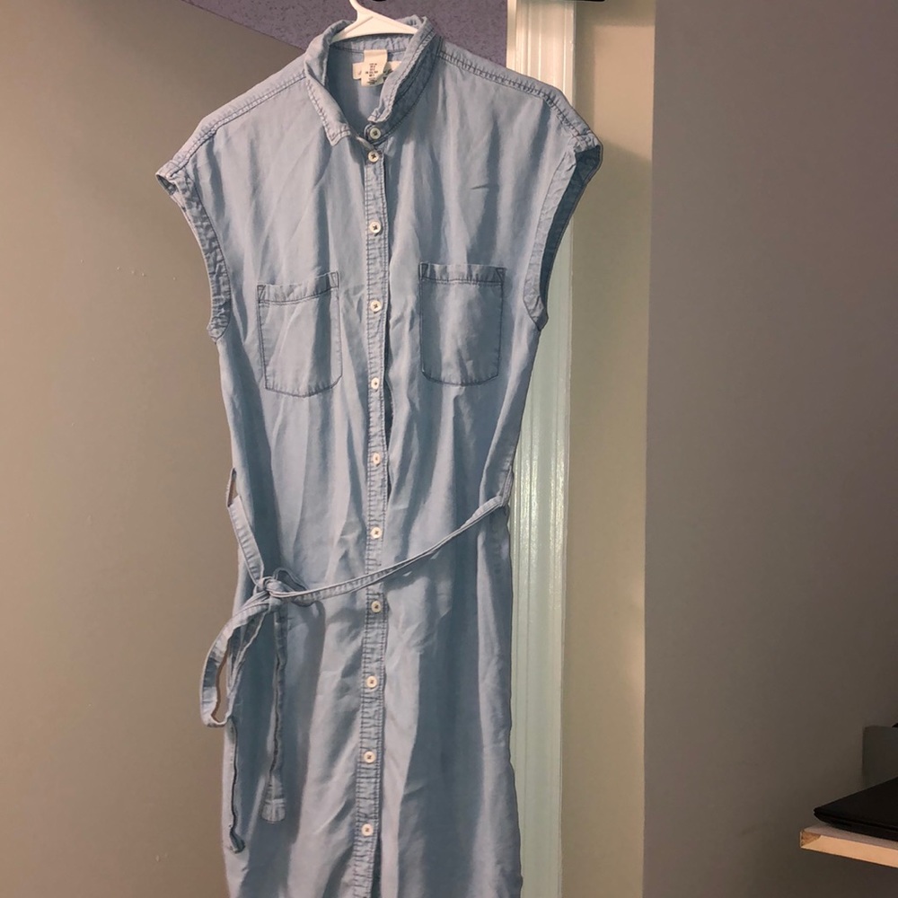 Light wash blue jean dress